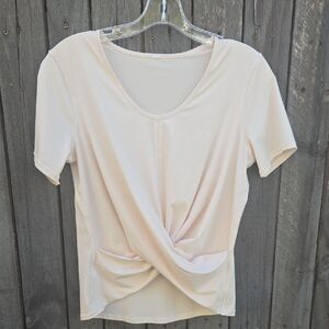 Lululemon Athletica Soft Pink Twist Front Tee